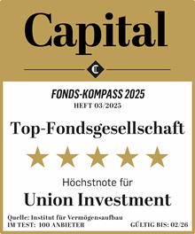 Union Investment: Top-Fondsgesellschaft 2025 laut Capital Siegel - Auszeichnung für Union Investment: Top-Fondsgesellschaft 2025 laut Capital